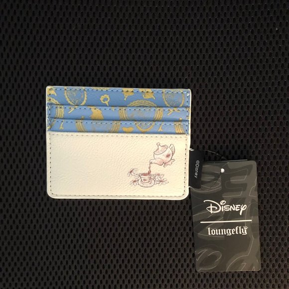 NWT Disney Alice in Wonderland Floral Cardholder Spring Flower Cat Dinah Blue - Picture 2 of 3